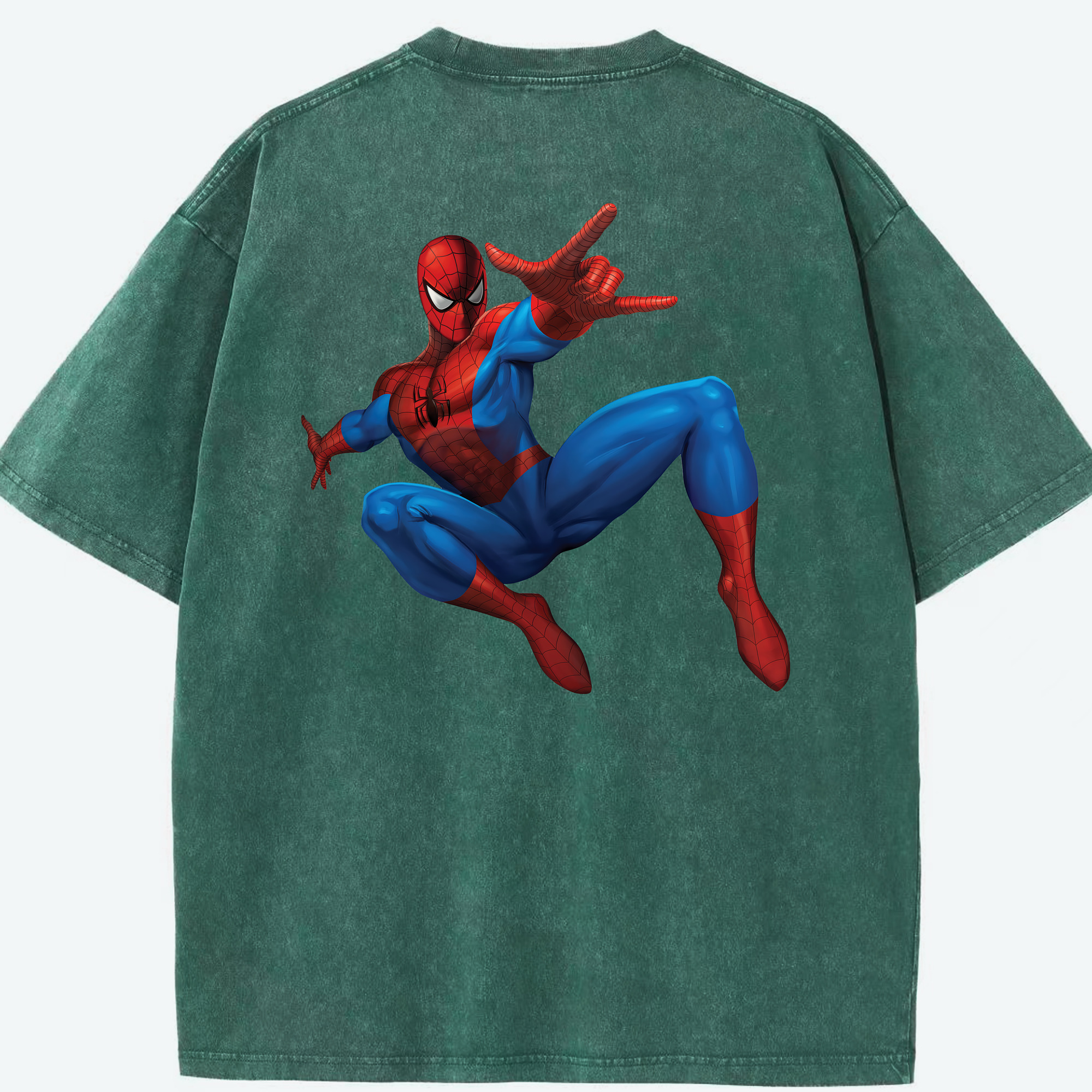 （画像用） Spider Man スパイダーマン 綿100% ヴィンテージ風 半袖Tシャツ（背面プリント）